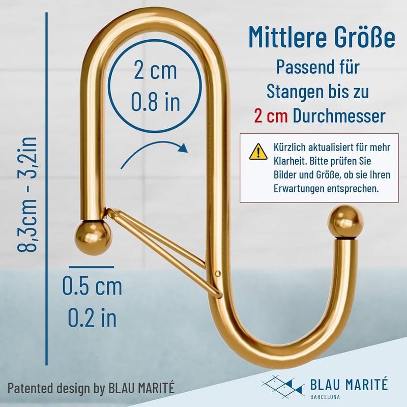 Blau Marité S-alakú horgok 10 db arany szín sín rendszerezéshez