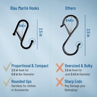 Blau Marité S-alakú horog szett 10db ezüst, közepes méret, biztonsági rendszer 5
