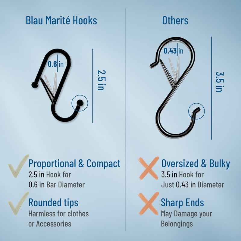 Blau Marité S-alakú horog szett 10db ezüst, közepes méret, biztonsági rendszer