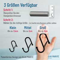 Blau Marité S-alakú horog szett 6 db, fehér, 10 cm, sínhez, biztonsági rendszer 2