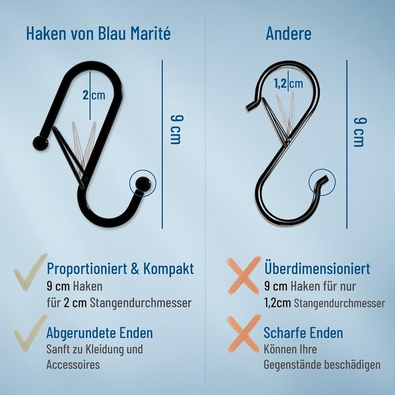 Blau Marité S-alakú horgok 10 db arany szín sín rendszerezéshez