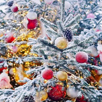 BLAZOR Karácsonyfadísz Szett 34 db - Törhetetlen Műanyag Gömbök, Matt, Csillámló, Mintás Díszek Piros Színben, 6 cm Átmérőjű Karácsonyfa Dek 5