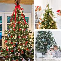 BLAZOR Karácsonyfadísz Szett 34 db - Törhetetlen Műanyag Gömbök, Matt, Csillámló, Mintás Díszek Piros Színben, 6 cm Átmérőjű Karácsonyfa Dek 8