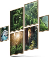 BLCKART Infinity Beige Love Poszter Szett, 4x A3 + 2x A4, Nappali Dekoráció - Large (4x A3, 2x A4), DREAMY FOREST 1