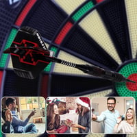 BLESION elektronikus darts készlet 12 db 18 g műanyag heggyel, 12 flighttal, 20 gumigyűrűvel, 50 darttippel 6