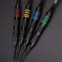 BLESION elektronikus darts készlet 12 db 18 g műanyag heggyel, 12 flighttal, 20 gumigyűrűvel, 50 darttippel 7