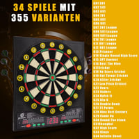 BLESION Elektronikus Darts Tábla 6 Nyíllal, Német Hanggal, Elemmel/Adapterrel Működő 6