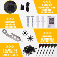 BLESION Elektronikus Darts Tábla 6 Nyíllal, Német Hanggal, Elemmel/Adapterrel Működő 5