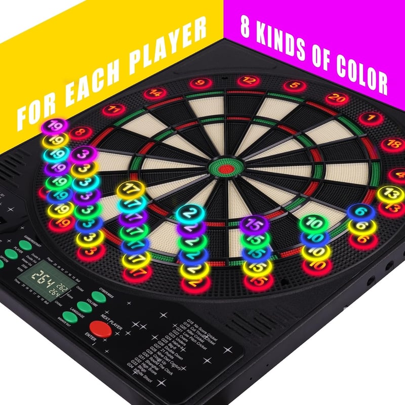 BLESION Elektronikus Darts Tábla 6 Nyíllal, Német Hanggal, Elemmel/Adapterrel