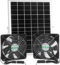 blessny 5,5 Colos Napelemes Ventilátor Szett 25W Panellel Csirkeketrec Üvegház Tárolóhoz - solar 2 fan kit 1