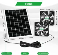 blessny 5,5 Colos Napelemes Ventilátor Szett 25W Panellel Csirkeketrec Üvegház Tárolóhoz - solar 2 fan kit 5