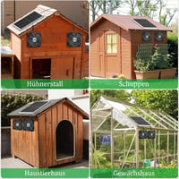 blessny 5,5 Colos Napelemes Ventilátor Szett 25W Panellel Csirkeketrec Üvegház Tárolóhoz - solar 2 fan kit 8