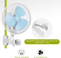 Oscilačný klipový ventilátor Blessny pre pestovateľské stany, 6 palcový, 2,4 m kábel, tichá prevádzka 4