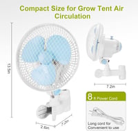 Oscilačný klipový ventilátor Blessny pre pestovateľské stany, 6 palcový, 2,4 m kábel, tichá prevádzka 3