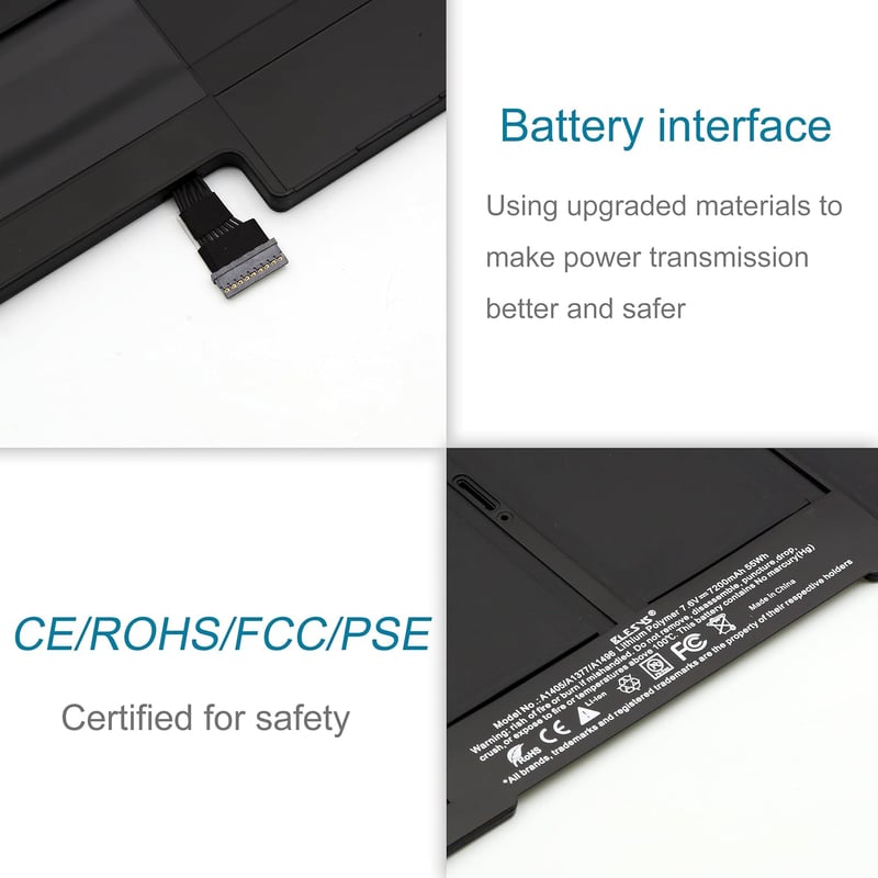 BLESYS A1466 Akkumulátor MacBook Air 13" Laptophoz - 7200mAh Lítium Polimer - Kompatibilis A1369/A1466 (2010-2017) Modellekkel - Szerszámokk
