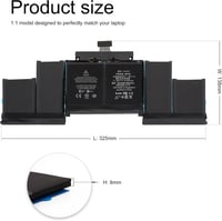 BLESYS A1618 csere akkumulátor MacBook Pro 15" Retina A1398 (2013–2015) - 11,36V 8755mAh 7