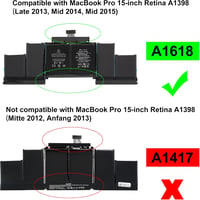 BLESYS A1618 csere akkumulátor MacBook Pro 15" Retina A1398 (2013–2015) - 11,36V 8755mAh 2