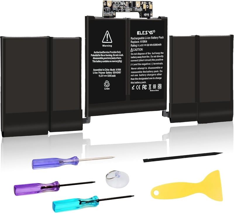 BLESYS A1989 csere laptopakkumulátor A1964 MacBook Pro 13 2018 2019 EMC 3214 EMC 3358 11,41V 5086mAh