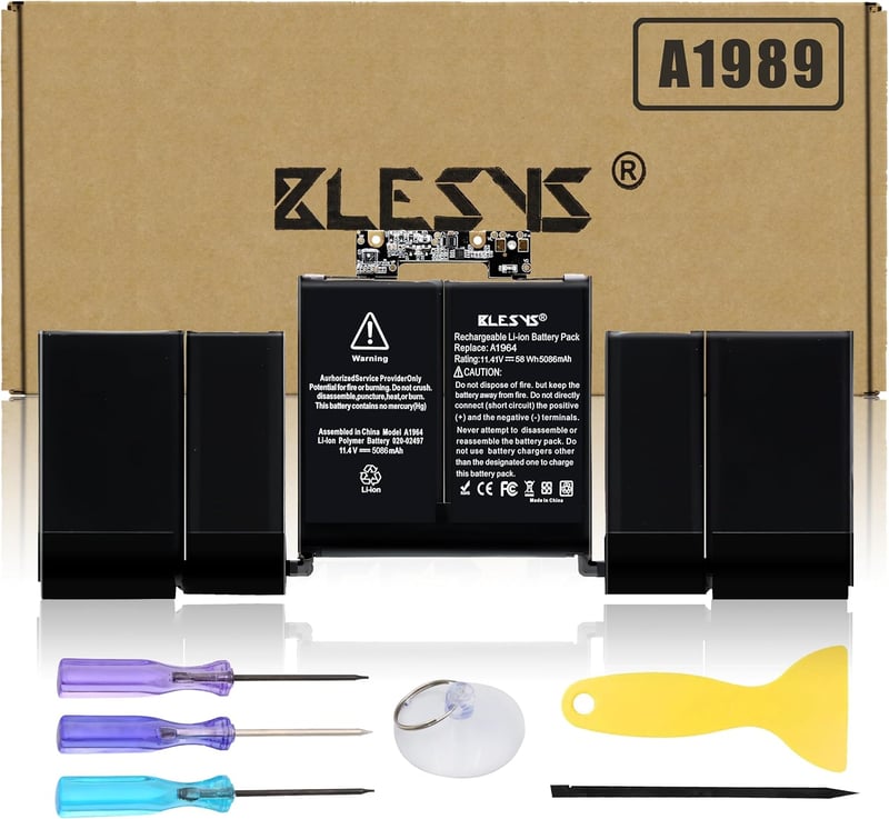 BLESYS A1989 csere laptopakkumulátor A1964 MacBook Pro 13 2018 2019 EMC 3214 EMC 3358 11,41V 5086mAh