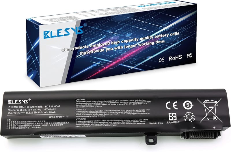 BLESYS BTY-M6H Laptop Akkumulátor MSI GE72 GE62 GE63 GE65 GL62 GL63 GL72 GL73 Sorozatú Notebookokhoz - 4400mAh Lítium-ion