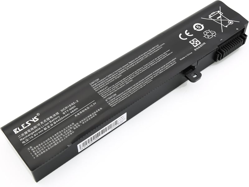 BLESYS BTY-M6H Laptop Akkumulátor MSI GE72 GE62 GE63 GE65 GL62 GL63 GL72 GL73 Sorozatú Notebookokhoz - 4400mAh Lítium-ion