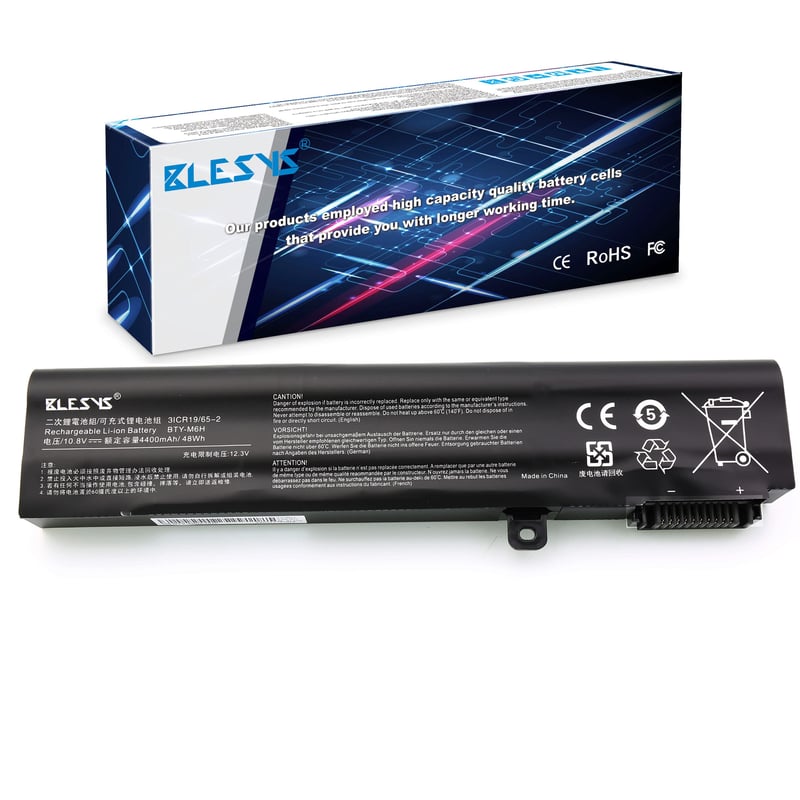 BLESYS BTY-M6H Baterija za laptop MSI GE72 GE62 GE63 GE65 GL62 GL63 GL72 GL73 Serija Prijenosnih Računala - 4400mAh Litij-ionska