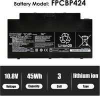 BLESYS csere akkumulátor Fujitsu LifeBook A3510 A3511 A556 AH556 AH77M AH77S U536 U727 TH700 FPCBP424 FPB0307S FMVA77MB FMVWMA2B77 2