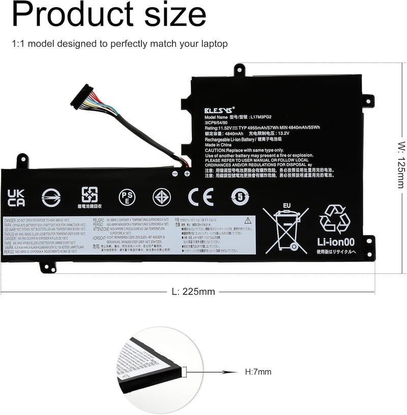 BLESYS L17M3PG2 Laptop Akkumulátor Lenovo Legion Y530 Y540 Y730 Y740 Y7000P Sorozathoz - 11.52V/57Wh, 4955mAh, Lítium-ion