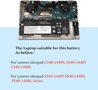 BLESYS L18C4PF3 / L18C4PF4 laptop akkumulátor Lenovo IdeaPad C340 / S540 sorozathoz 2