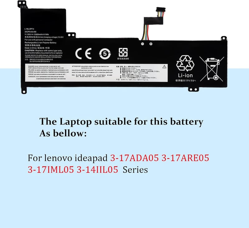 BLESYS L19L3PF4 L19C3PF6 Akkumulátor Lenovo IdeaPad 3-17 sorozathoz