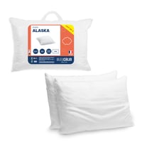 Súprava 2 vankúšov Bleu Calin Alaska, tvrdá opora, poťah zo 100% bavlneného perkálu, biela, 50x70 cm, obdĺžnikový tvar 6