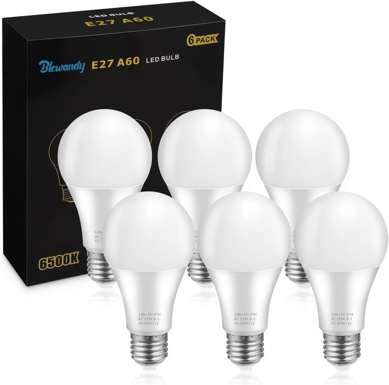Blewandy LED izzó E27 12W 1200 lumen hideg fehér 6500K 6 darab csomag