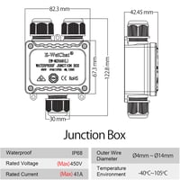 BLFDE IP68 Vízálló Kötődoboz - Fekete Műanyag Kültéri Elosztódoboz Csavarozható Rögzítéssel, 12,28 x 8,23 x 4,24 cm 6