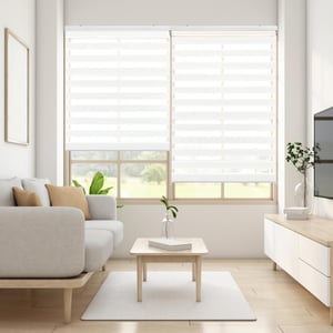 Blindecor Lira Duo Zebra rolo zavjesa dan-noć bijela 160x180 cm veličina tkanine — mjestimice ogrebotine (stanje: vidi 2. sliku)