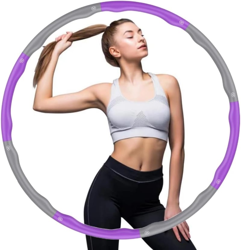 Blisstaar Hullahub Fitness Hula Hoop 1kg Összecsatolható Lila-Szürke Masszázs Edzés