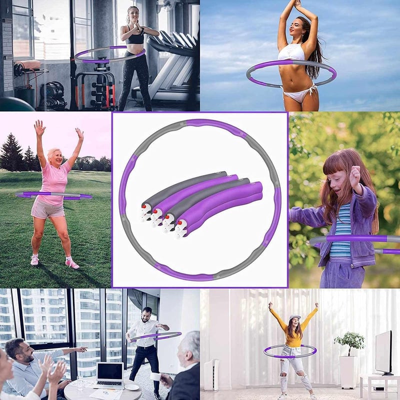 Blisstaar Hullahub Fitness Hula Hoop 1kg Összecsatolható Lila-Szürke Masszázs Edzés