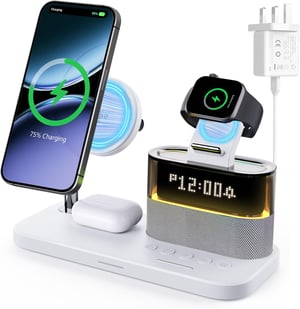 BLKE 5-u-1 bežična stanica za punjenje s adapterom od 33W, za iPhone/Apple Watch/AirPods - bijela