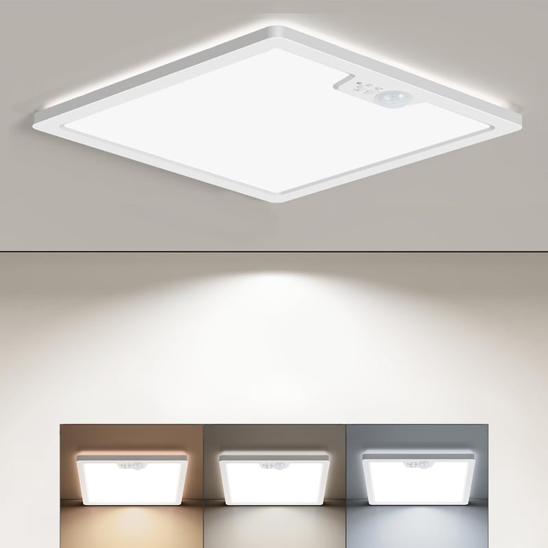 BLNAN 24W LED mozgásérzékelős mennyezeti lámpa, 3000-5000K, 2400lm, 30cm