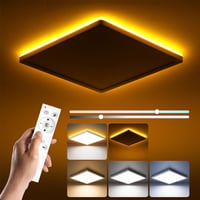 BLNAN LED stropna svjetiljka tanka s mogućnošću prigušivanja, 24W s daljinskim upravljačem, 2000K noćno svjetlo, 3000K-6500K, za spavaću sobu dnevni boravak dječju sobu, kvadratna bijela 30 cm 1