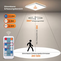BLNAN LED mennyezeti lámpa mozgásérzékelővel és távirányítóval, 24W - 30 cm 2