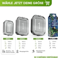 Blockhütte Rozsdamentes Ételhordó 800ml Gyerekeknek Rekeszekkel és Tömítéssel 2