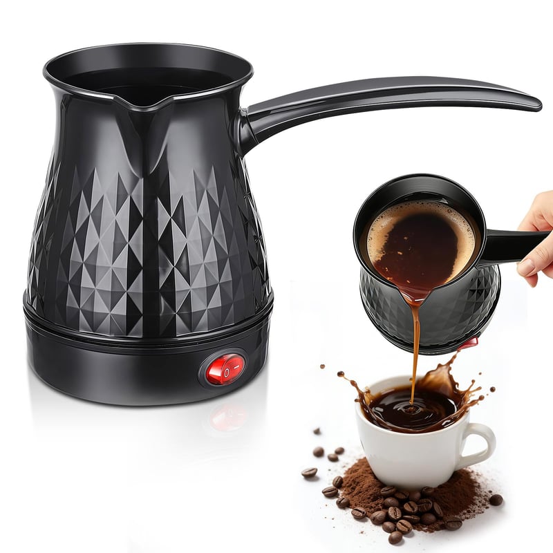 Elektrický turecký kávovar Blomise 500 ml, indukčný espresso kávovar s kanvičkou na mlieko, moka kanvička na cesty a do kancelárie