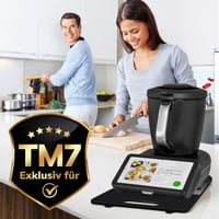 Blomise TM7 Posuvná doska pre Thermomix, s 360° kolieskami, dorazom a gumovými nožičkami, čierna, príslušenstvo – podstavec s kolieskami pre kuchynský robot 7
