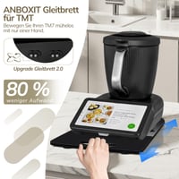 Blomise TM7 Posuvná doska pre Thermomix, s 360° kolieskami, dorazom a gumovými nožičkami, čierna, príslušenstvo – podstavec s kolieskami pre kuchynský robot 3
