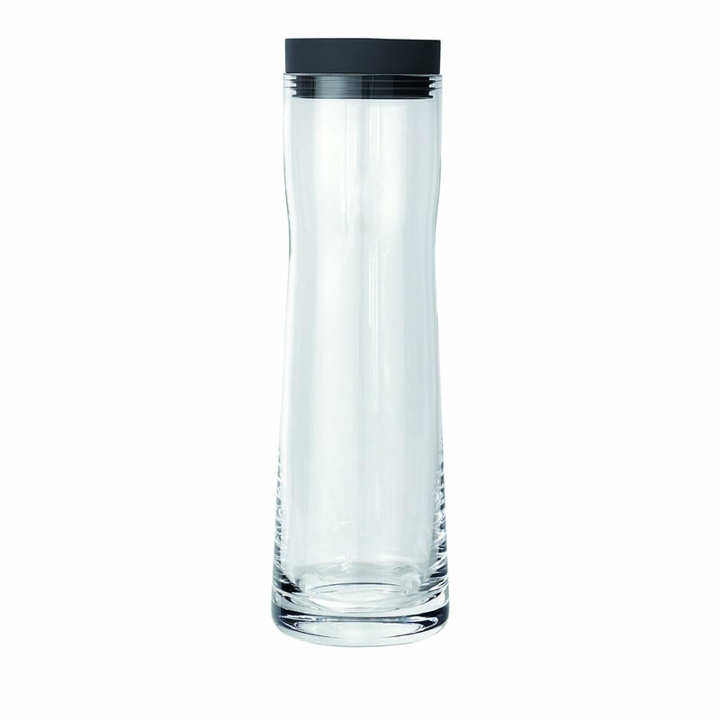 Sklenená karafa na vodu blomus SPLASH, 1 liter, s magnetickým silikónovým a nerezovým uzáverom, 29,5 x 9 x 9 cm, farba Magnet