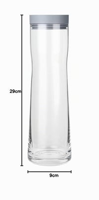 Carafă pentru apă din sticlă blomus SPLASH, Sharkskin, 1 litru, cu capac din silicon și oțel inoxidabil, 29,5 x 9 x 9 cm 5