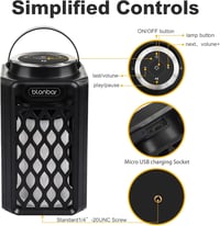 blonbar Bluetooth Hangszóró Lángfény Effekttel - IP65 Vízálló Kültéri Hangfal, 24 Órás Üzemidő, Kerti Fáklya Funkcióval, Ajándékötlet 6