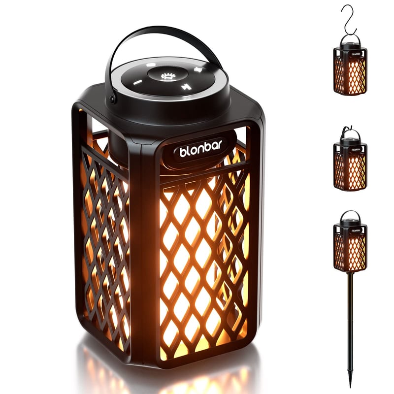 Bluetooth reproduktor blonbar s LED efektom plameňa, vodotesný prenosný vonkajší reproduktor IP65, 10W HD stereo zvuk, atmosféra pochodne