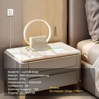 blonbar Érintésvezérelt Asztali Lámpa 3 Fényerőszinttel - 10W Vezeték Nélküli Töltő, Természethangok, Ébresztőóra és Altatófény Hálószobába 9