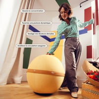 Bloon Paris ergonomska uredska lopta za sjedenje protiv bolova u leđima, protuklizna, crna, 55 cm, ručno izrađena u Portugalu 3